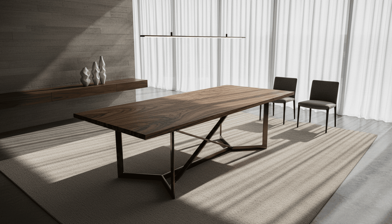 Elegant designer dining table with carved legs